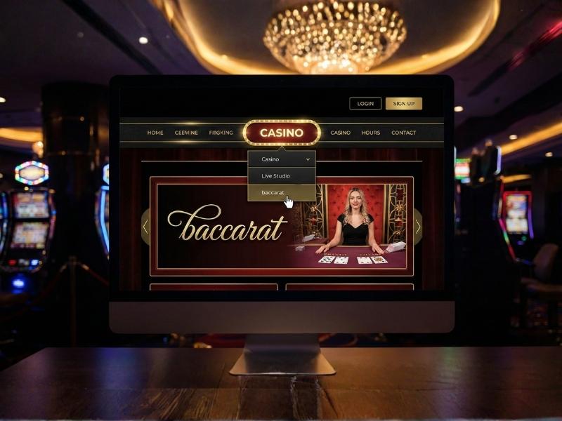 การเข้าถึงเกมบาคาร่าออนไลน์ บนเว็บ ผ่านหน้าเว็บไซต์และเมนูคาสิโน