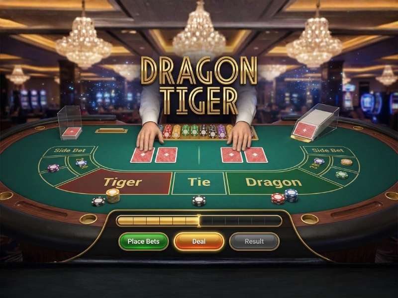 การเริ่มต้นใช้งานเกมไพ่เสือมังกร ภาพรวมหน้าโต๊ะและลำดับการใช้งานเบื้องต้น