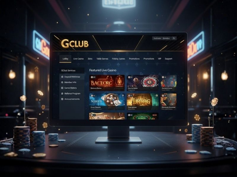 การจัดวางเมนูและหมวดบริการ GClub โครงสร้างการนำทางภายในเว็บไซต์