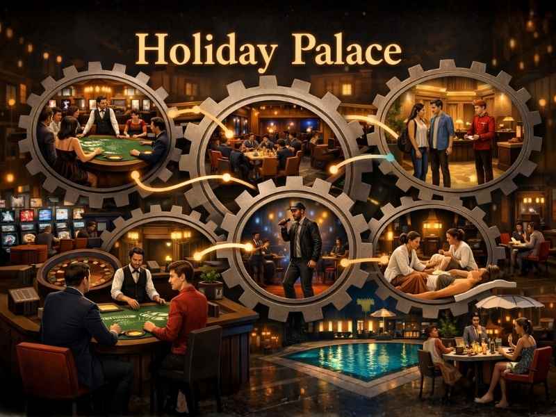 กลไกการเชื่อมต่อระหว่างบริการภายใน Holiday Palace เชิงโครงสร้าง