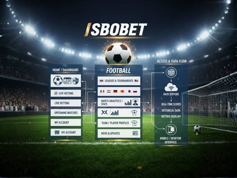 โครงสร้างเว็บ SBOBET ลำดับการจัดวางหน้าเว็บไซต์และการเข้าถึงข้อมูลฟุตบอล