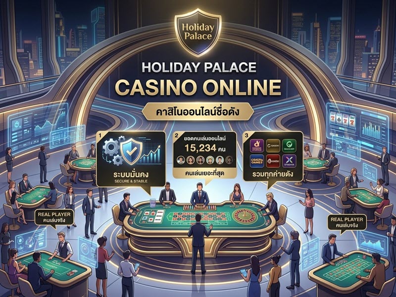 Holiday Palace แพลตฟอร์มคาสิโนออนไลน์ชื่อดัง ระบบมั่นคง คนเล่นจริง